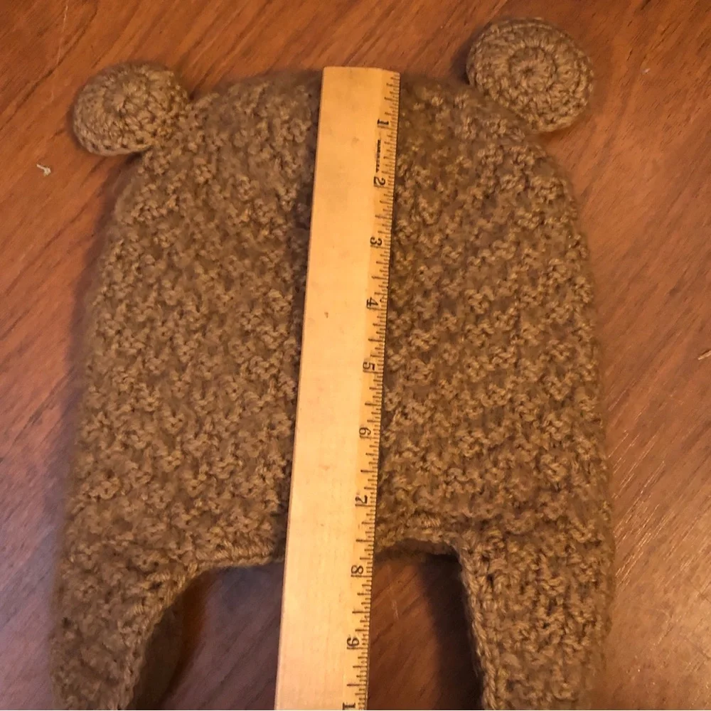 Andes Fair Trade Beanie Hat Brown Teddy Bear Tassles Alpaca Blend Kids Adult S